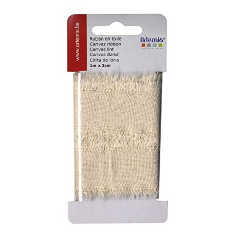 Ruban en toile beige - 3 cm x 1 m