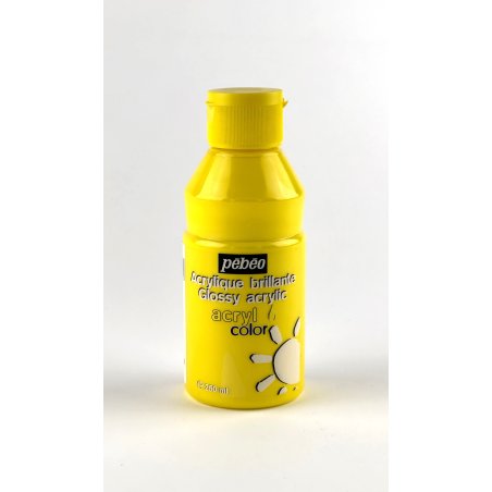 Peinture acrylique brillante jaune primaire Pebeo 250 ml