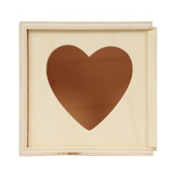 Boite cube coeur en bois...