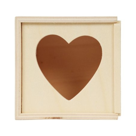 Boite cube coeur en bois 80x67x80mm