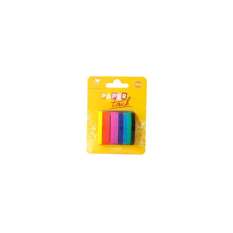 Ruban adhesif de décor couleur uni vives 9 x 5 mm CLAIREFONTAINE