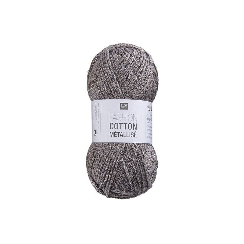 Fil A Tricoter Cotton Metallise Fer