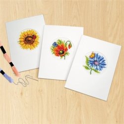 KIT CARTES A BRODER FLEURS D'ÉTÉ