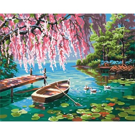 PEINTURE NUMEROS FLORAISON SUR LE LAC