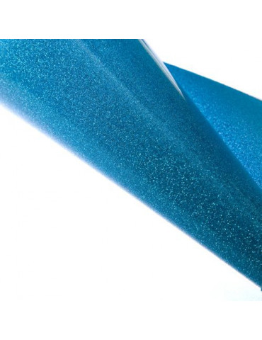 Tissu thermocollant pailleté 15 x 20 cm Bleu - Scrapmalin
