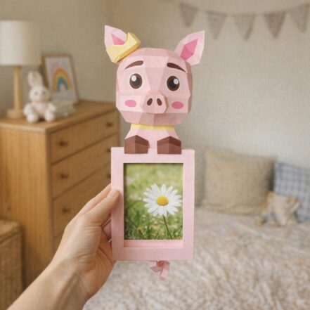 Cadre photo avec tête de cochon