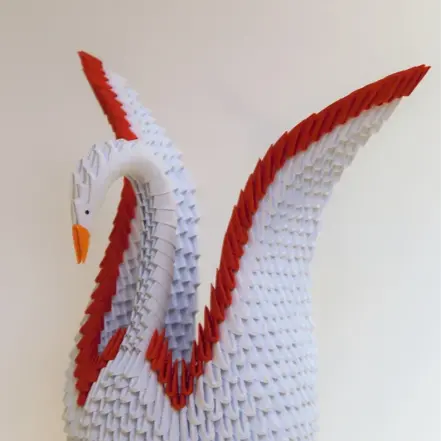 Kit d'origami 3D Vase cygne