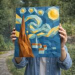 La Nuit étoilée : tableau papercraft 3D inspiré de Van Gogh
