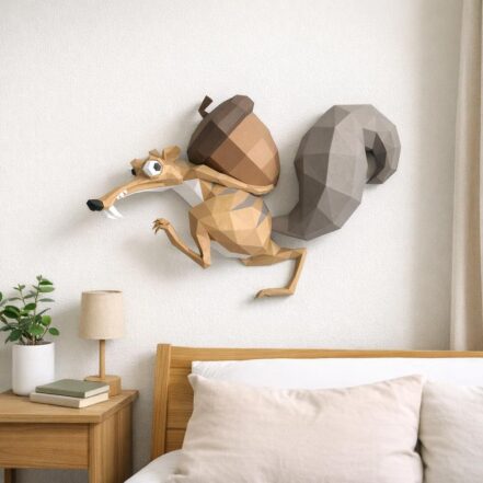 Papercraft 3D Scrat mural de l'âge de glace