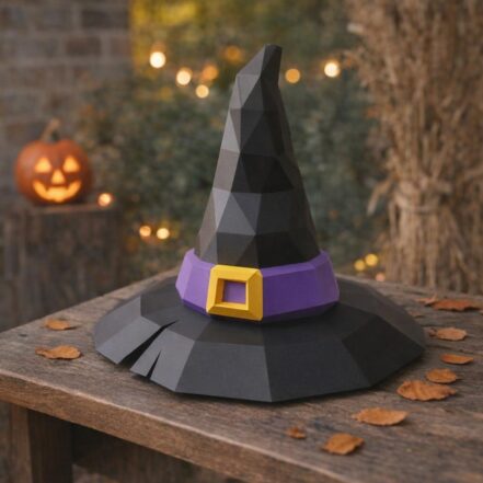 Papercraft chapeau de sorcière pour Halloween en 3D