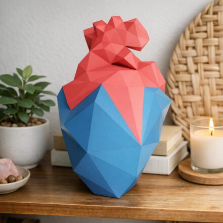 Papercraft cœur en glace 3D