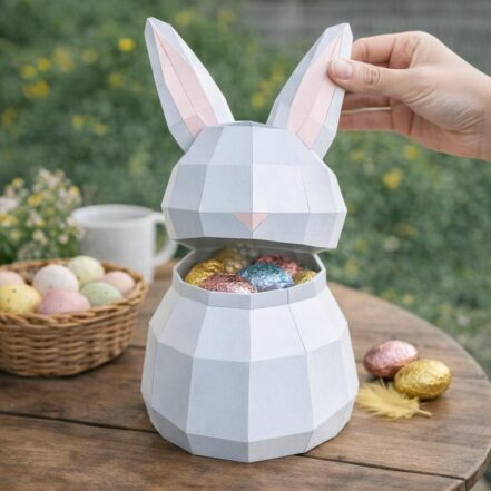 Papercraft de boîte lapin en origami