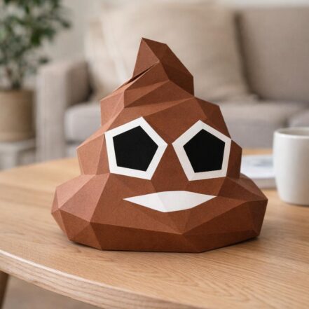 Papercraft de crotte amusante en 3D