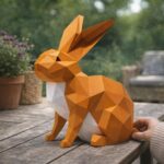 Papercraft de lapin assis en 3D