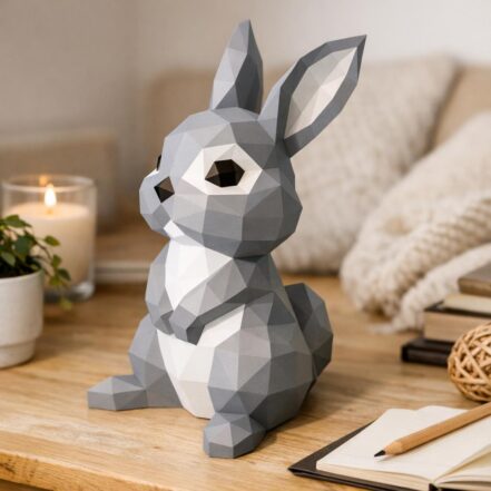 Papercraft de lapin en 3D