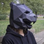 Papercraft de masque Panthère Noire en origami