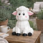 Papercraft de mouton assis en 3D