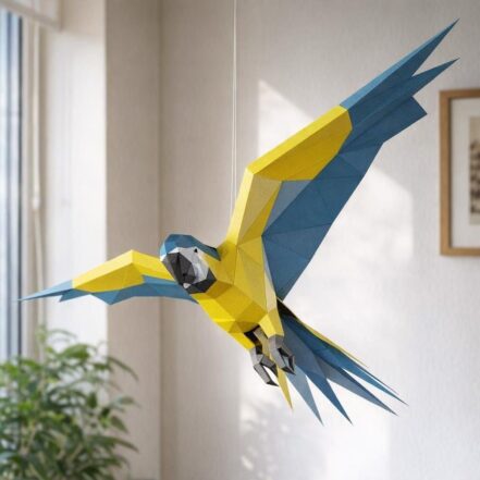 Papercraft de perroquet à suspendre en 3D