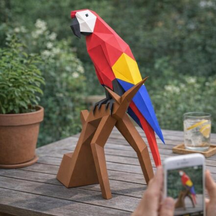 Papercraft de perroquet en 3D
