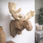 Papercraft de tête d'élan murale en 3D