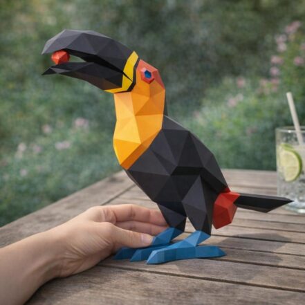 Papercraft de toucan en 3D