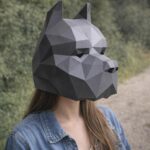 Papercraft masque de pitbull en 3D