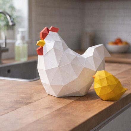 Papercraft masque rhinocéros en origami