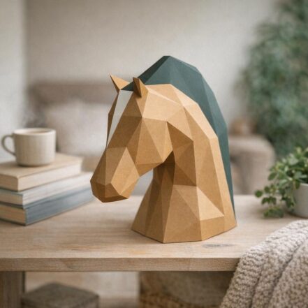 Papercraft tête de taureau en origami