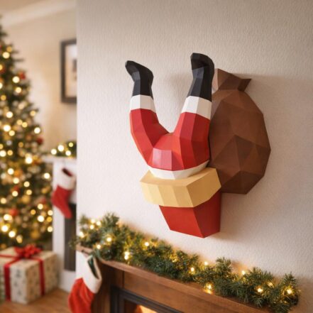 Père Noël coincé dans la cheminée