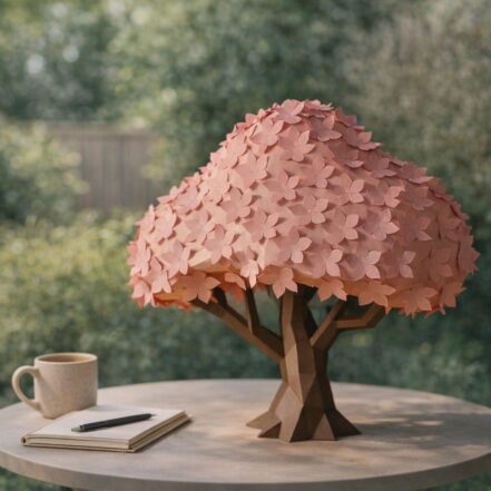 Papercraft d'arbre murale simpliste en 3D