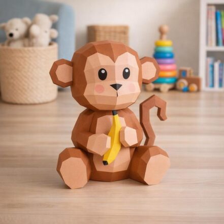 Singe en papercraft 3D