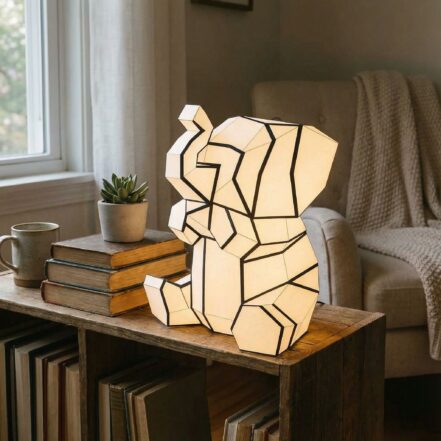 Veilleuse chat mignon en papercraft 3D