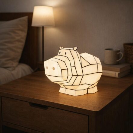 Veilleuse hippo en papercraft 3D