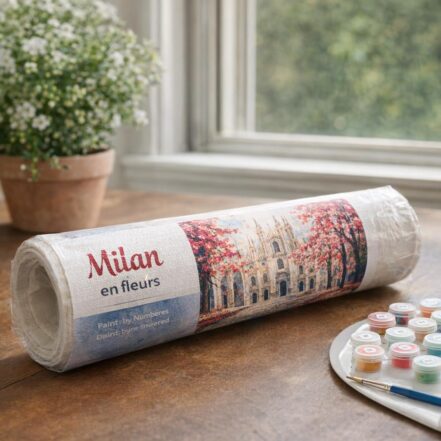 Affiche de voyage Milan en fleurs - Toile roulée
