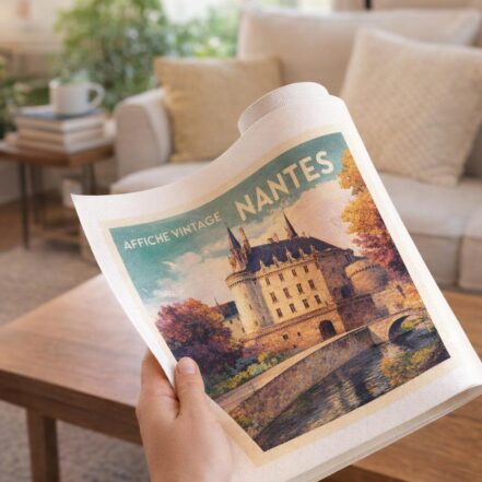 Affiche Vintage Nantes - Toile roulée