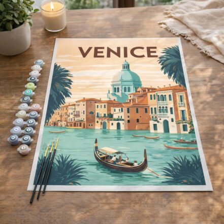 Affiche Vintage Santorin - Toile roulée