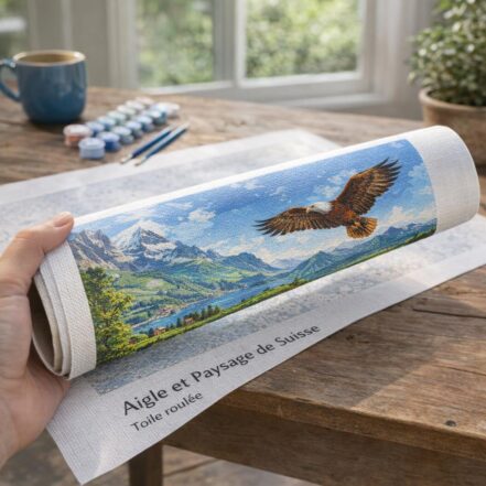 Aigle et Paysage de Suisse - Toile roulée