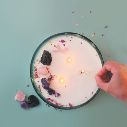 Kit diy bougie lithotherapie xxl