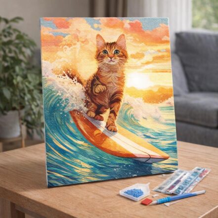 Broderie Diamant - Chat Splash Pop Art