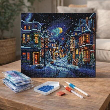Broderie Diamant - Croissant d'Hiver