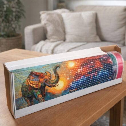 Broderie Diamant - Eléphant artistique