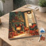 Broderie Diamant - Feu de Cheminée à Noël