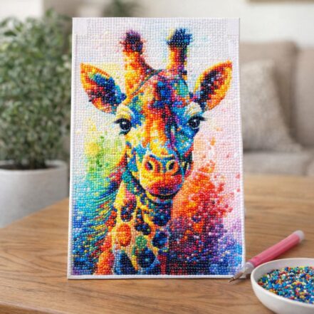 Broderie Diamant - Girafe Colorée Abstraite
