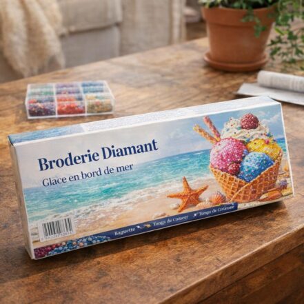 Broderie Diamant - Glace en bord de mer