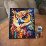 Broderie Diamant - Hibou Coloré Abstrait