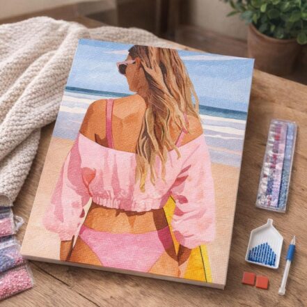 Broderie Diamant - Journée ensoleillée à la plage
