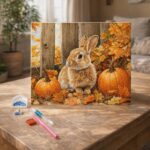 Broderie Diamant - Lapin et citrouilles