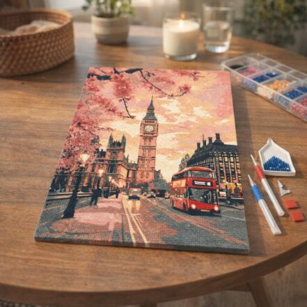 Broderie Diamant - Londres en fleurs
