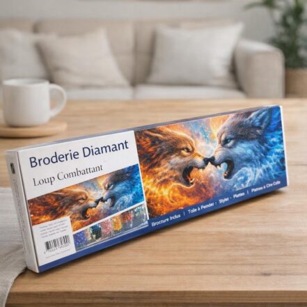 Broderie Diamant - Loup Combattant