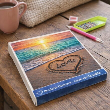 Broderie Diamant - Love sur le sable